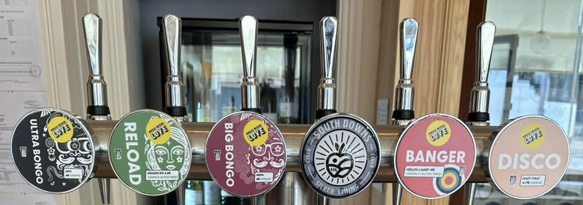 Beer pumps at Newhaven Tap
